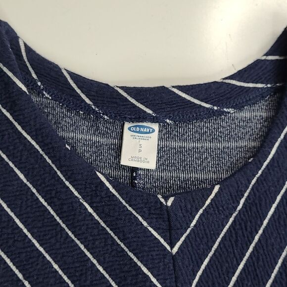 FIT & FLARE OLD NAVY BLUE WHITE SLEEVELESS STRETCH DRESS S SMALL - Picture 7 of 9